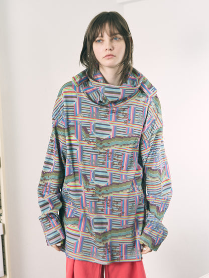 BORDER L/S WAFFLE HEAD STRAP THERMAL RAINBOW