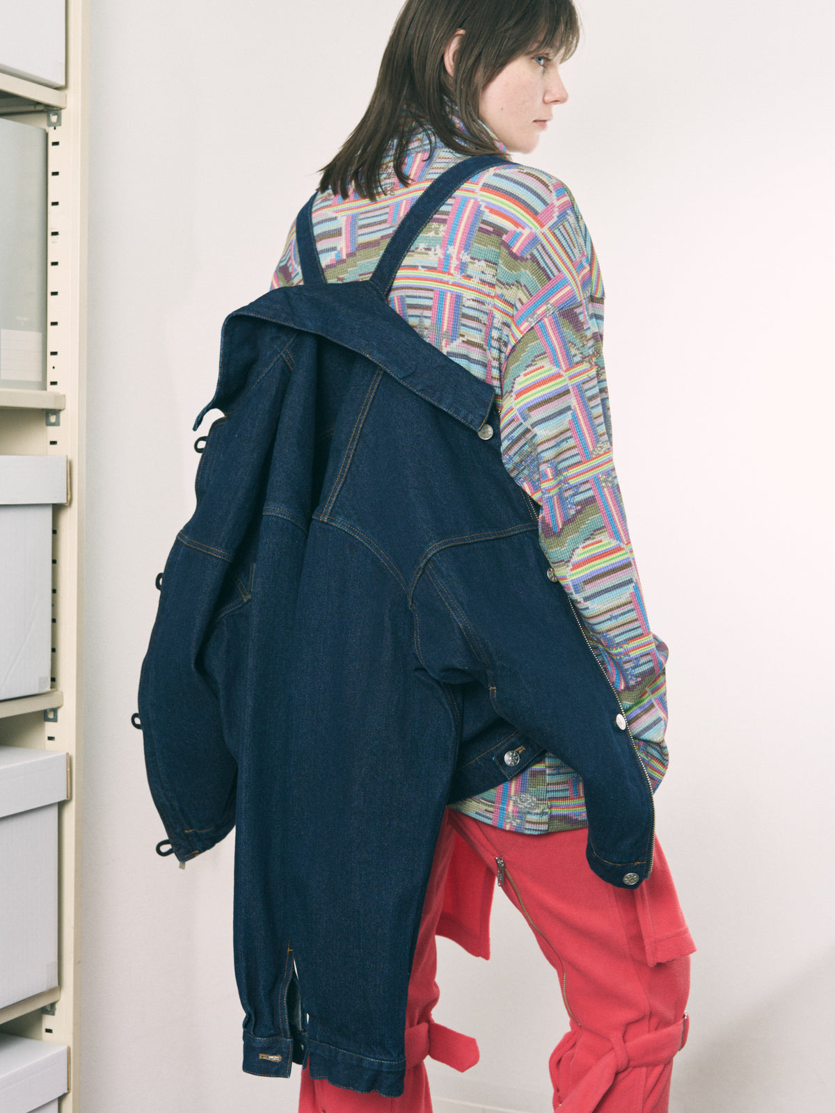LOOP FRONT DENIM JACKET BLACK