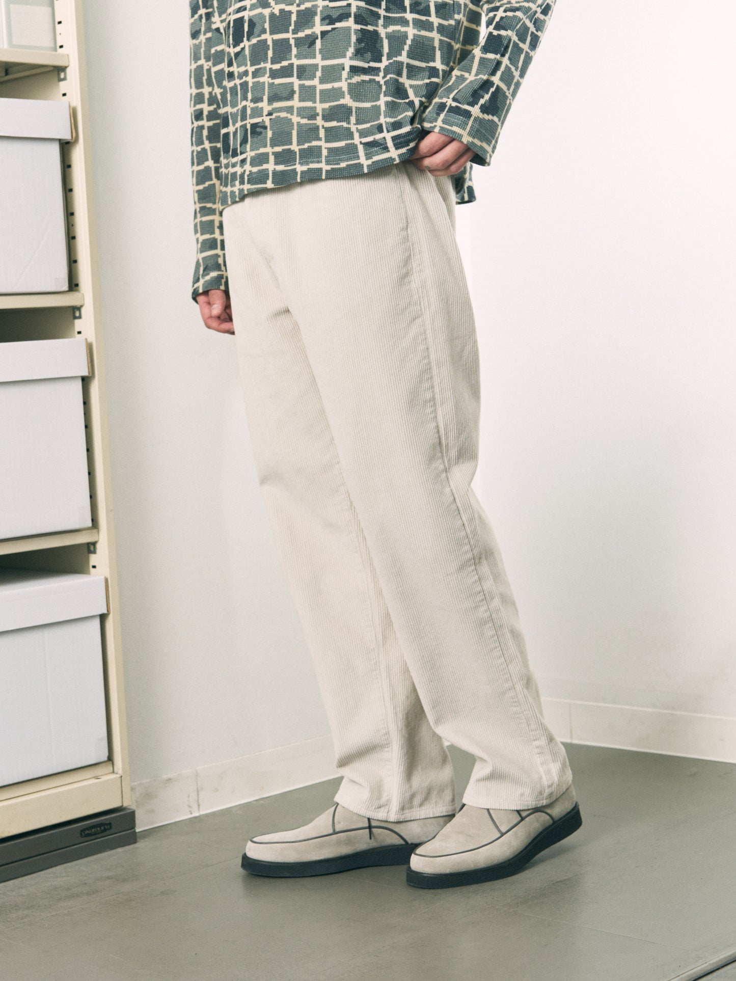 6 POCKET JEANS CORD STRAIGHT BLACK