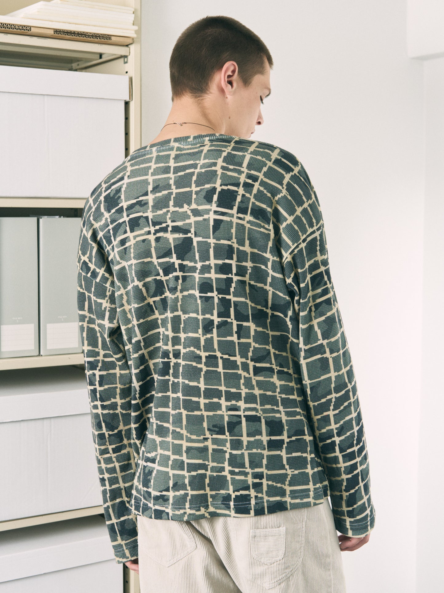 NET L/S WAFFLE THERMAL RED NET