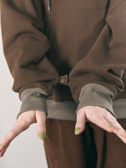 MINI ZIP HOODIE BROWN