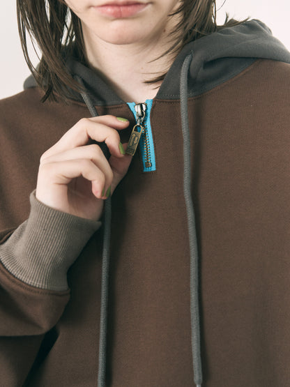 MINI ZIP HOODIE BROWN