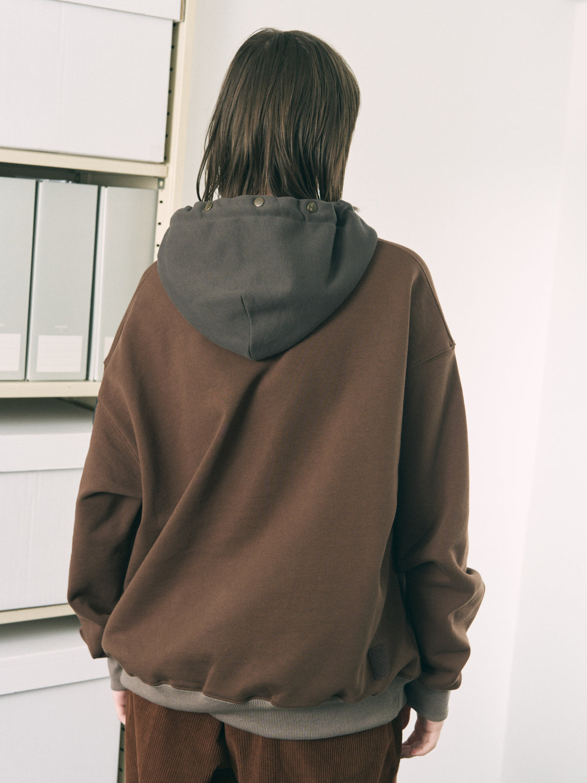 MINI ZIP HOODIE BROWN