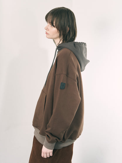 MINI ZIP HOODIE BROWN