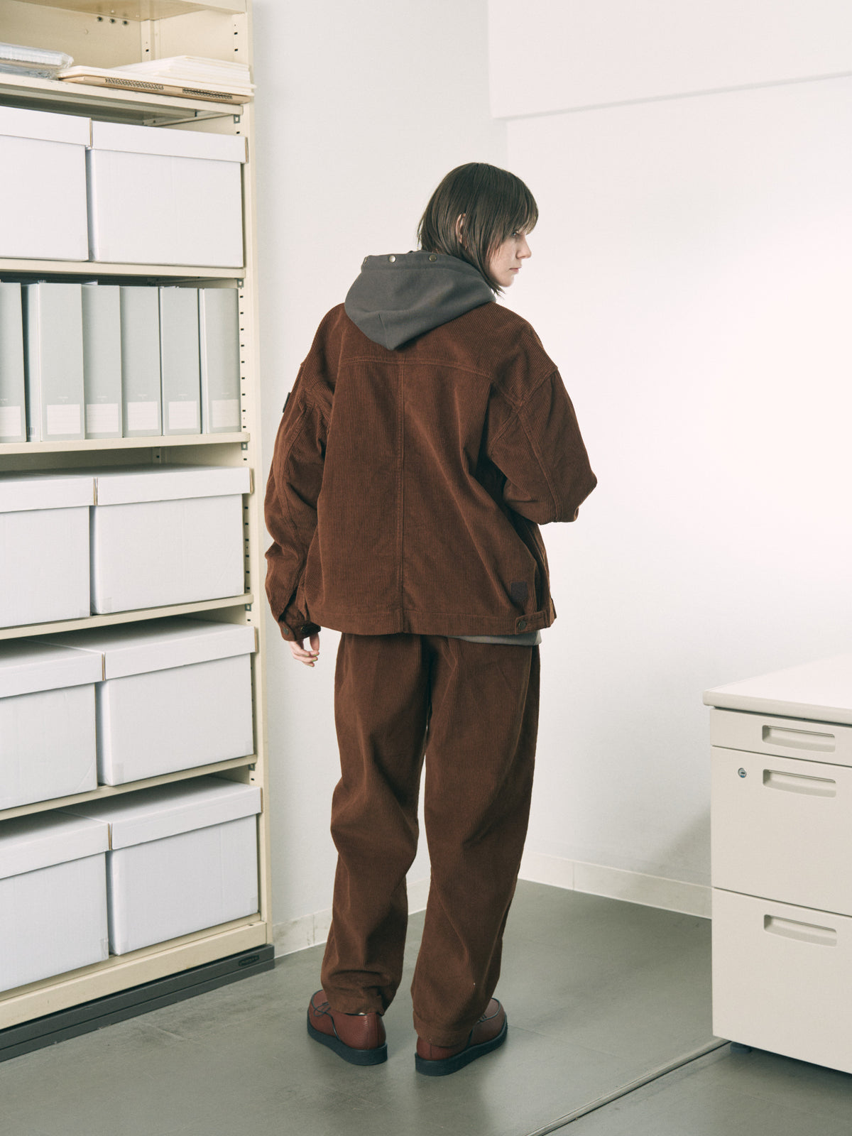 LOOP FRONT CORD JACKET CHARCOAL