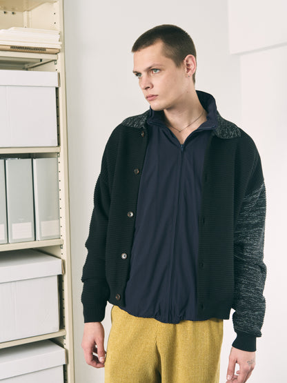 REFLECTIVE KNIT SHIRT JACKET OATMEAL