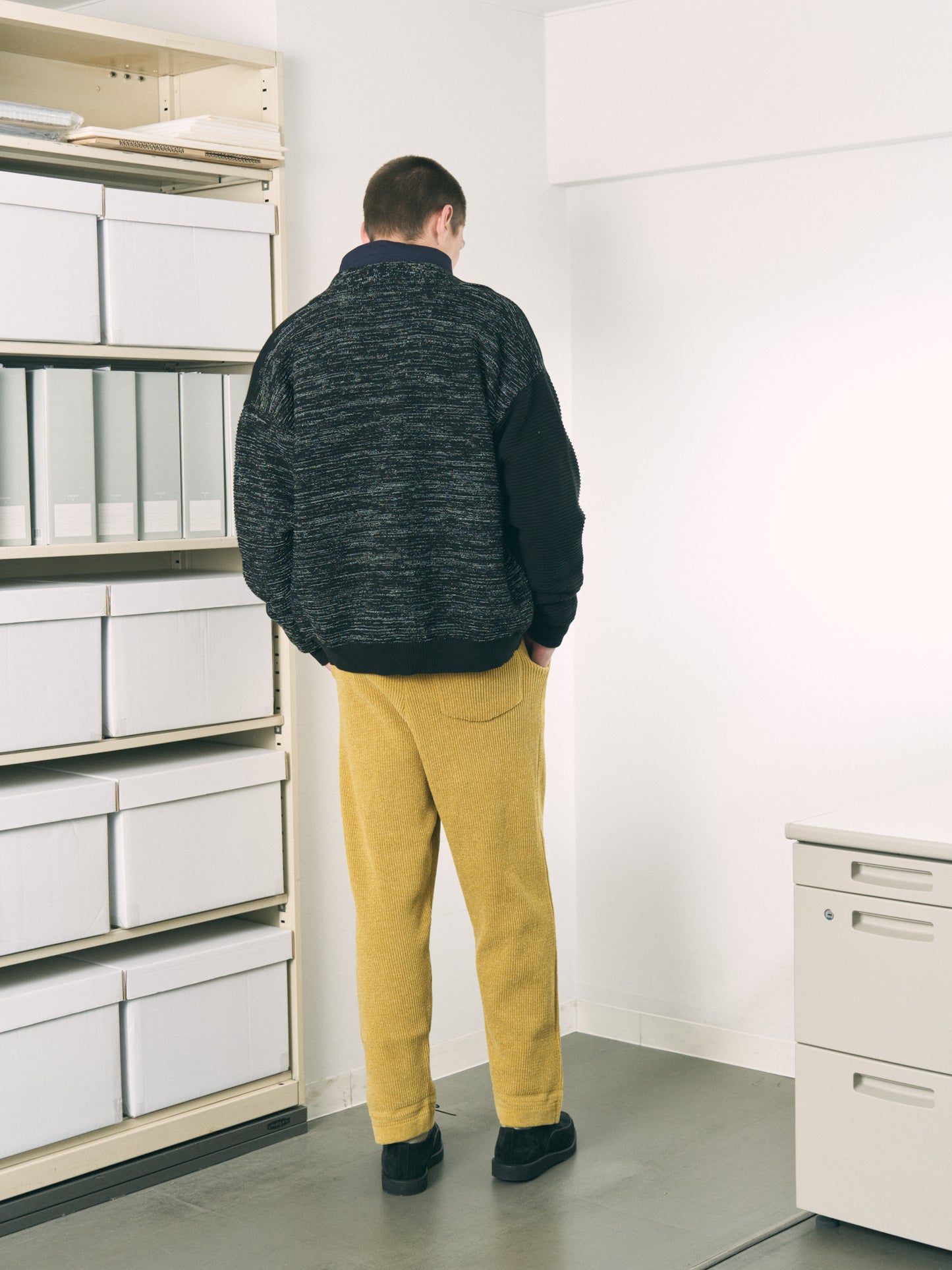 REFLECTIVE KNIT SHIRT JACKET OATMEAL