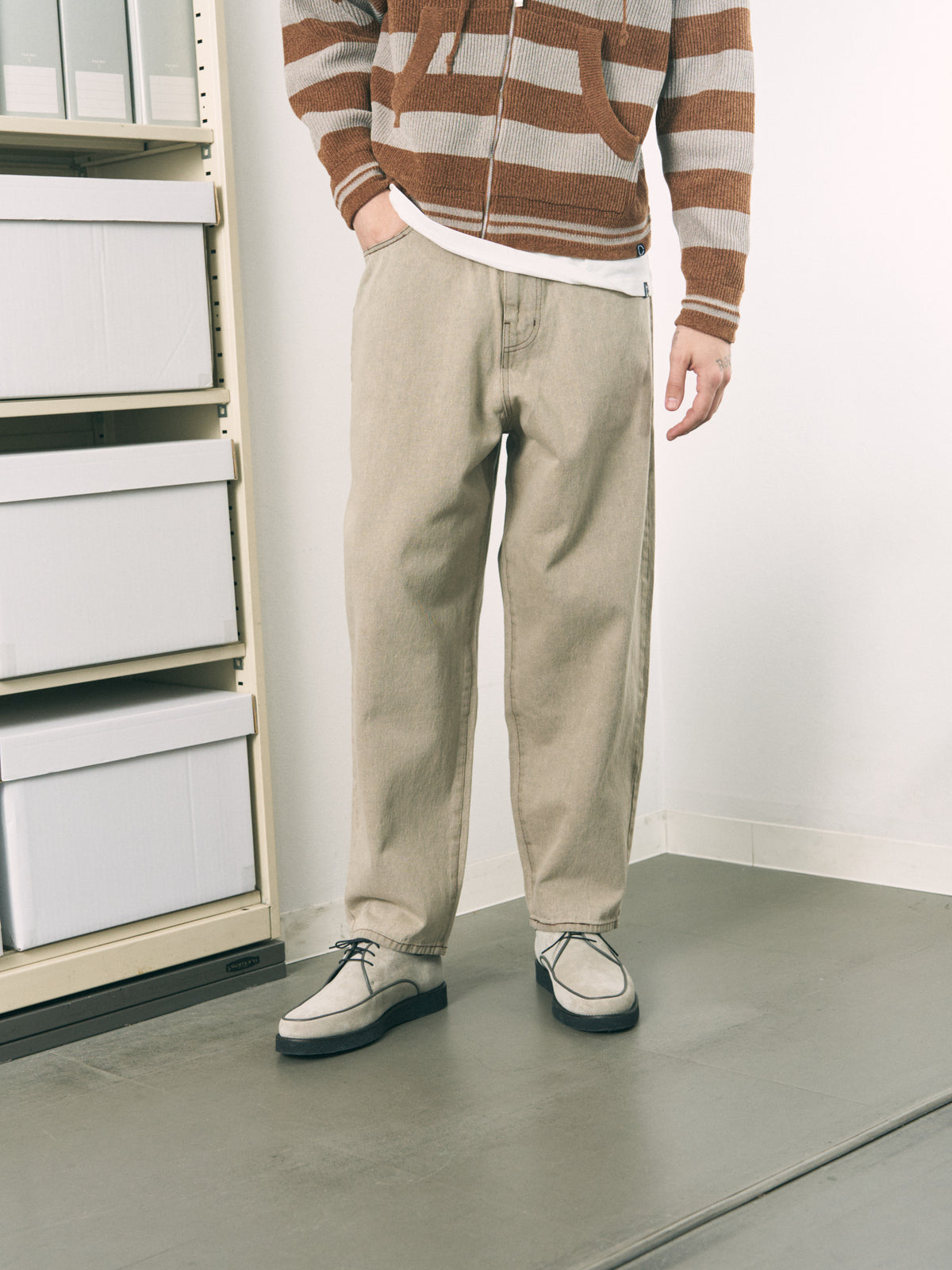 6 POCKET JEANS REGULAR BEIGE