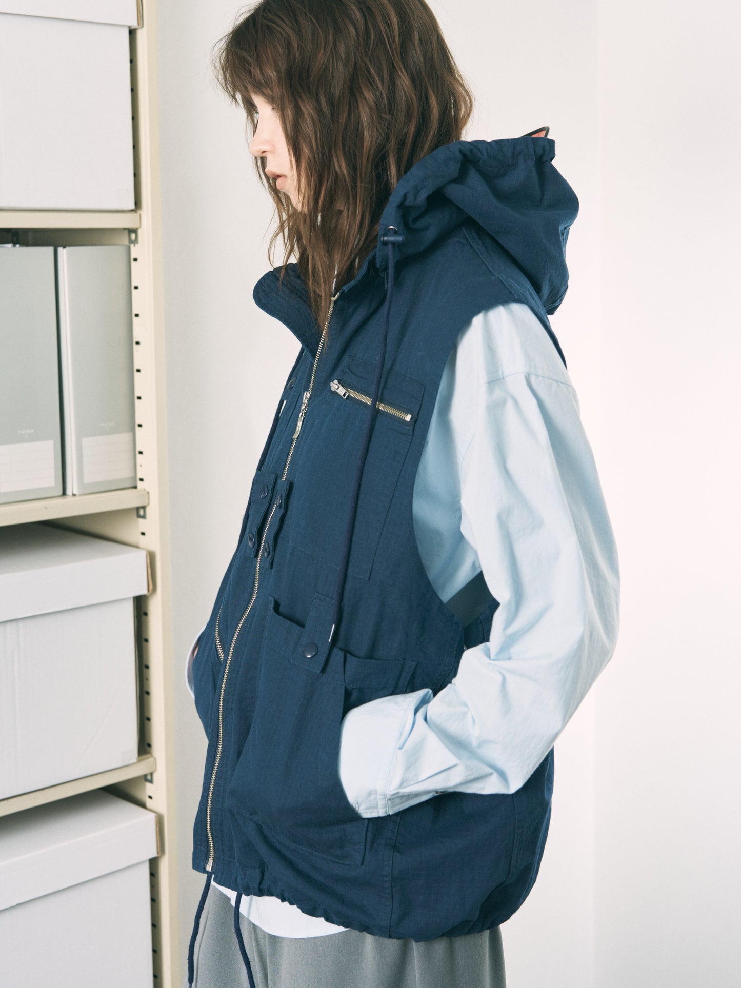 VISOR DOUBLE ZIP JACKET LIGHT IVORY