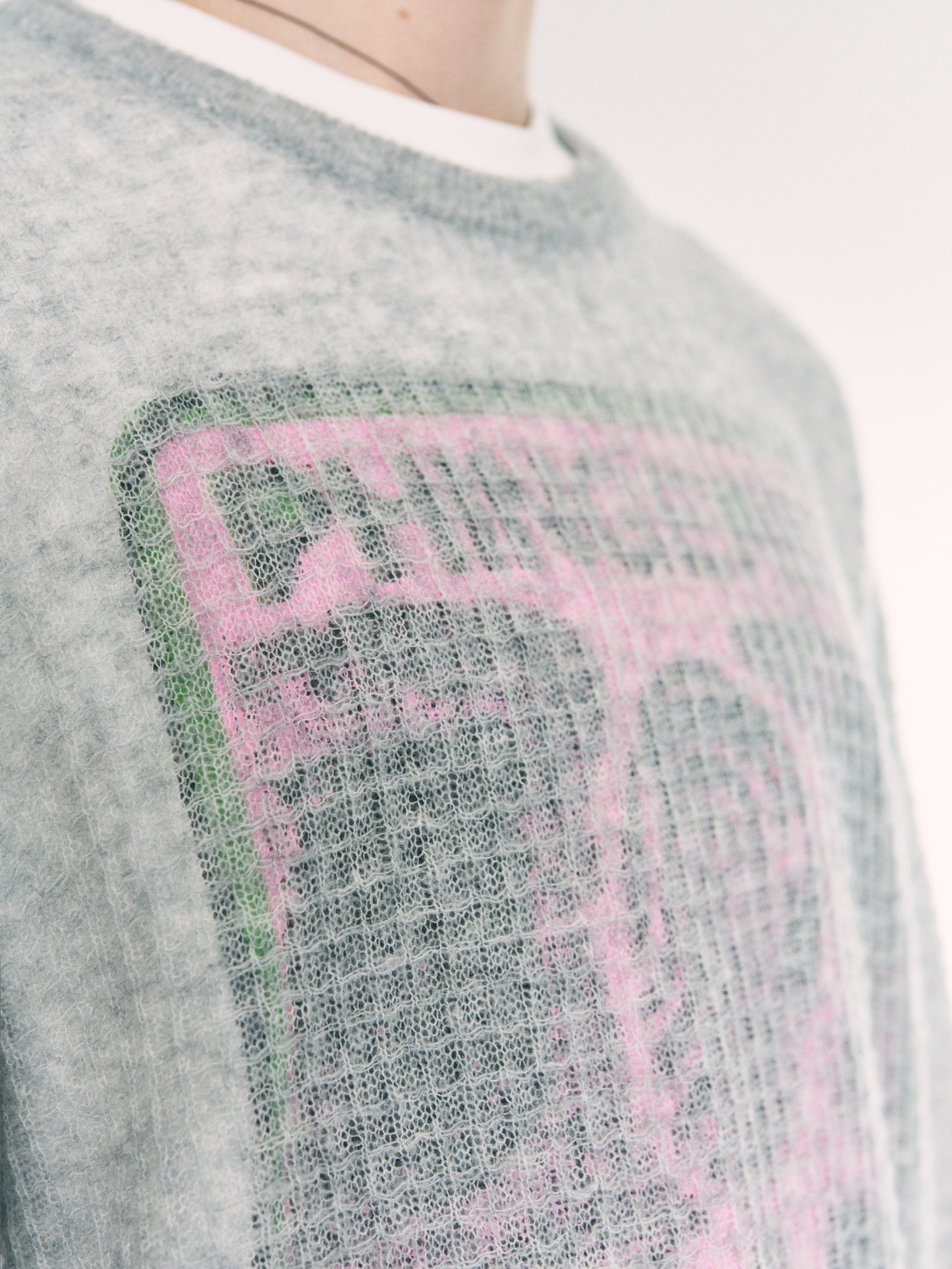 AIRY MERINO WAFFLE SWEATER GRAY