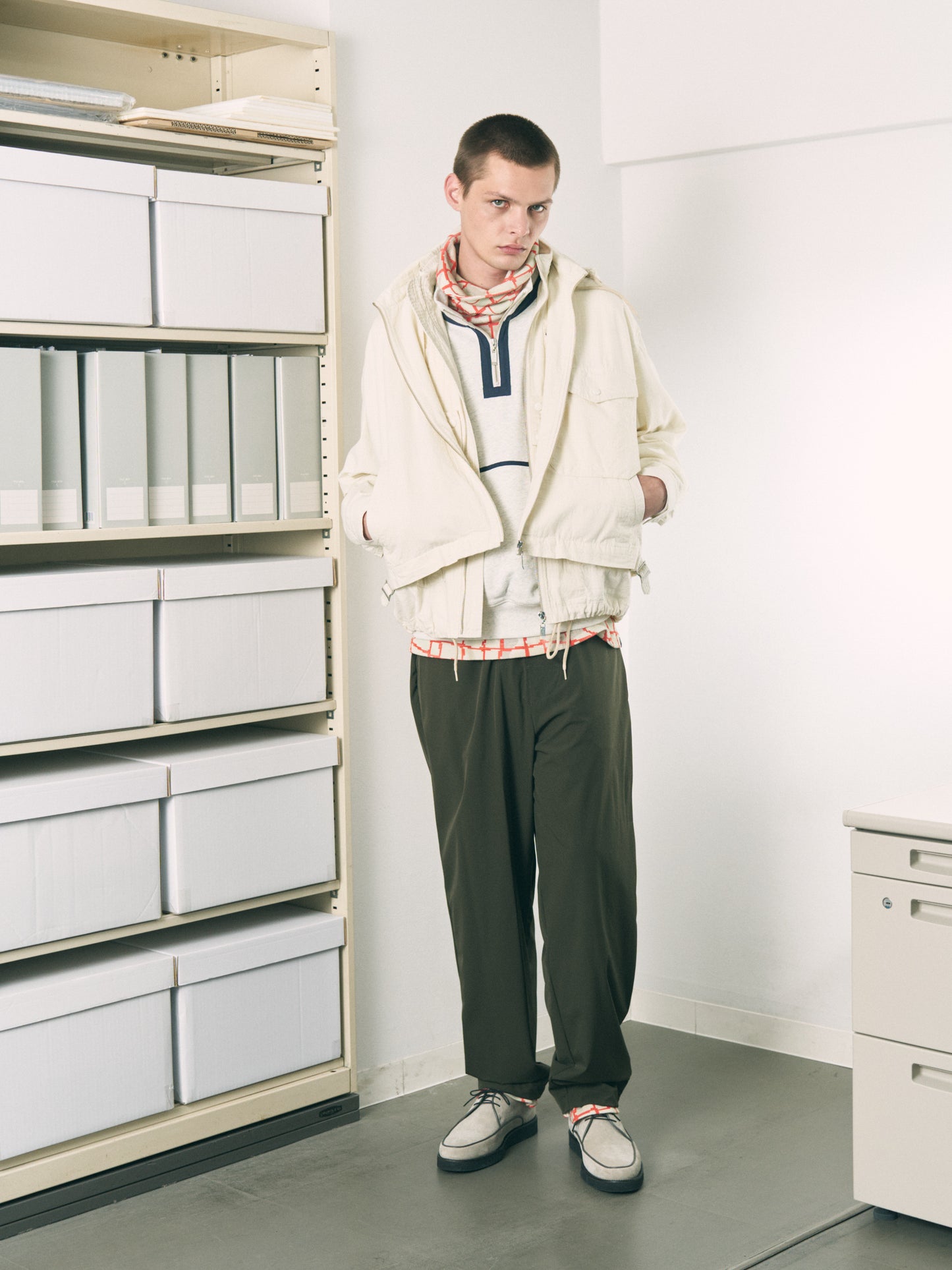 VISOR DOUBLE ZIP JACKET LIGHT IVORY
