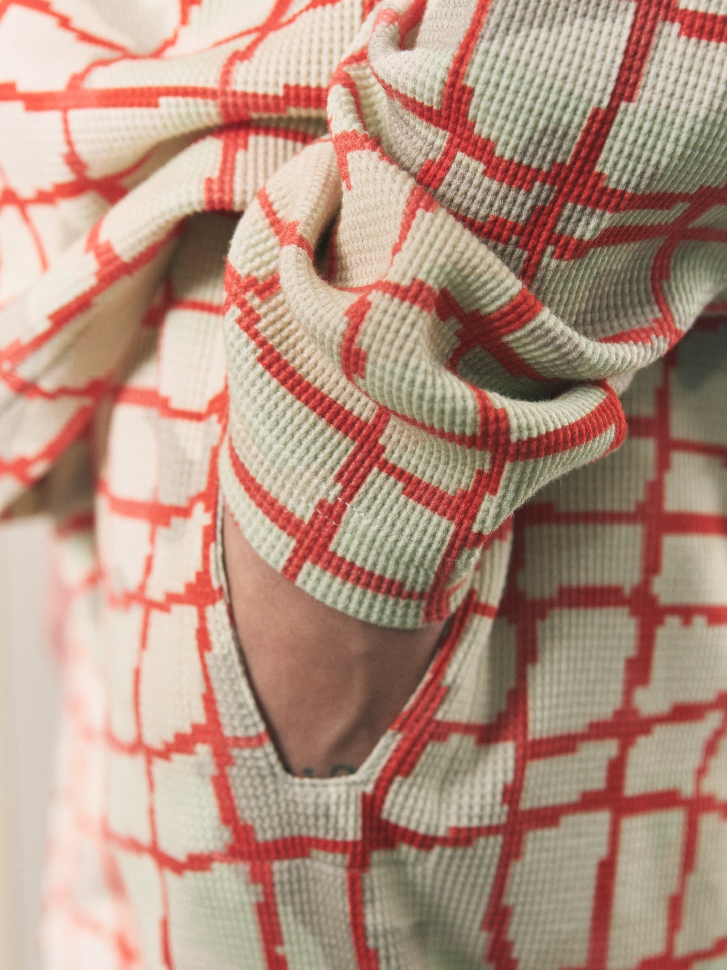 NET WAFFLE PANTS BEIGE NET