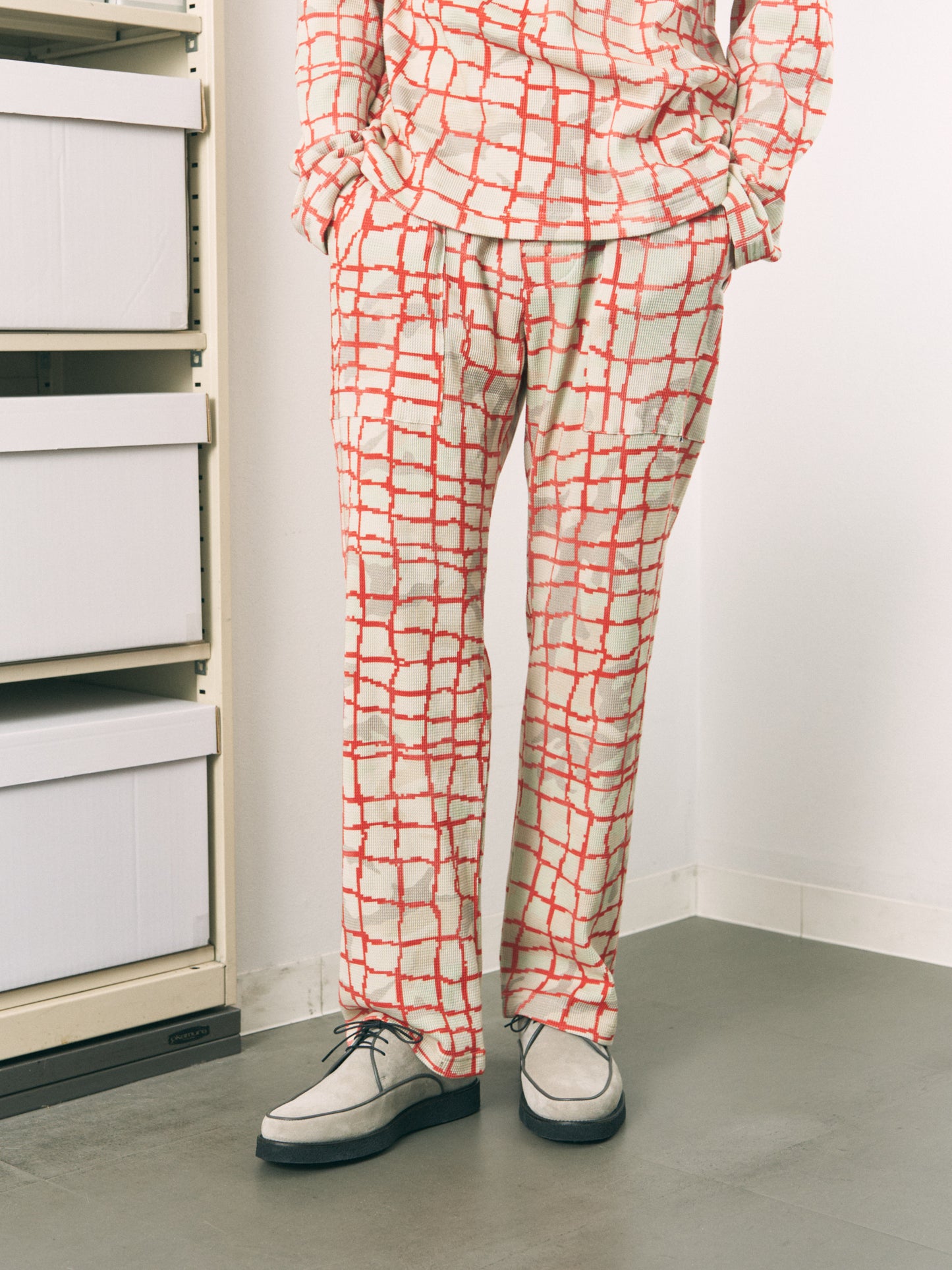 NET WAFFLE PANTS BEIGE NET