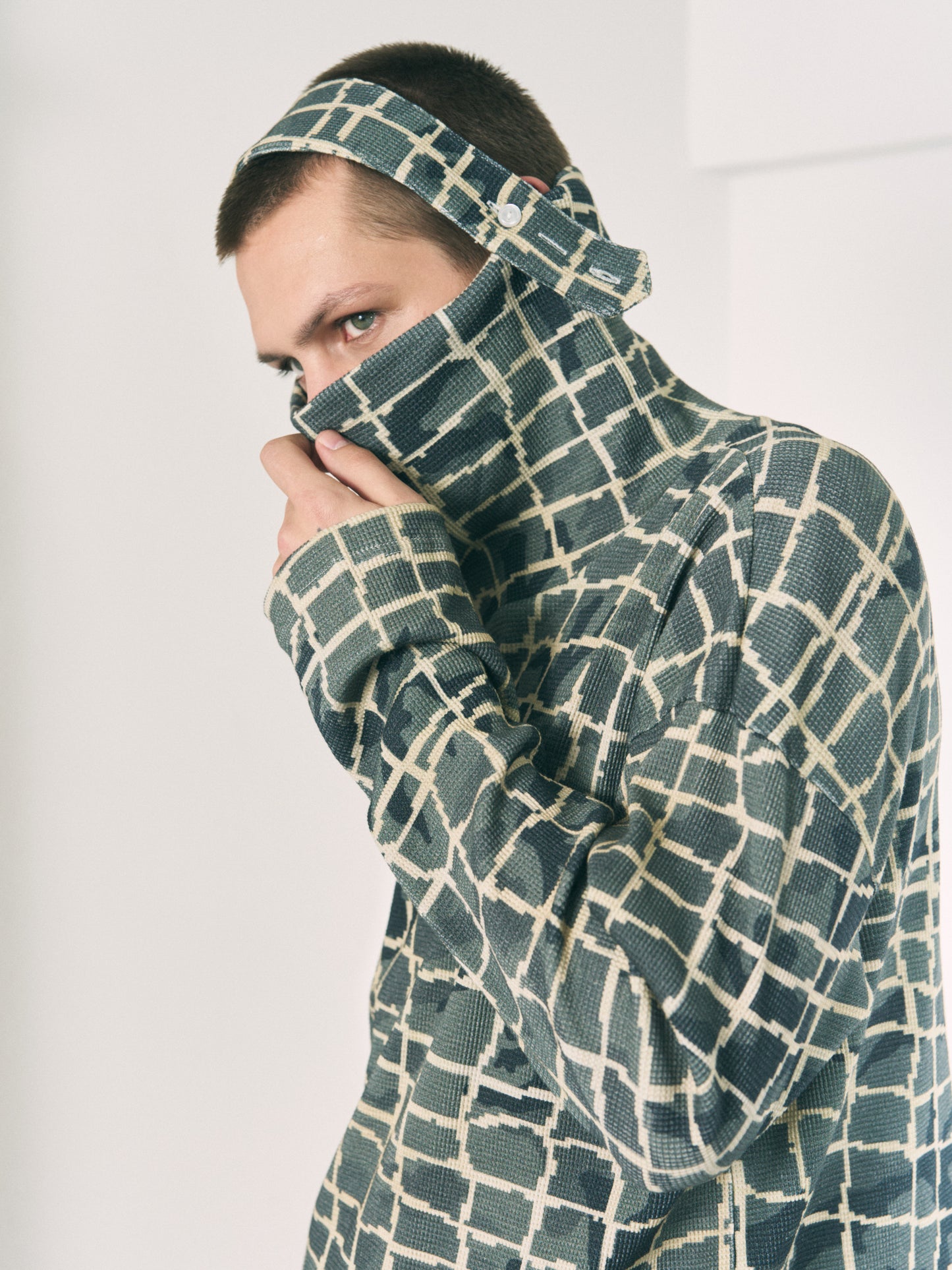 NET L/S WAFFLE HEAD STRAP THERMAL RED NET