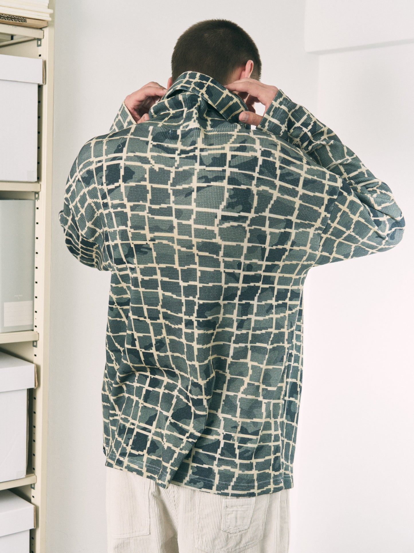 NET L/S WAFFLE HEAD STRAP THERMAL RED NET
