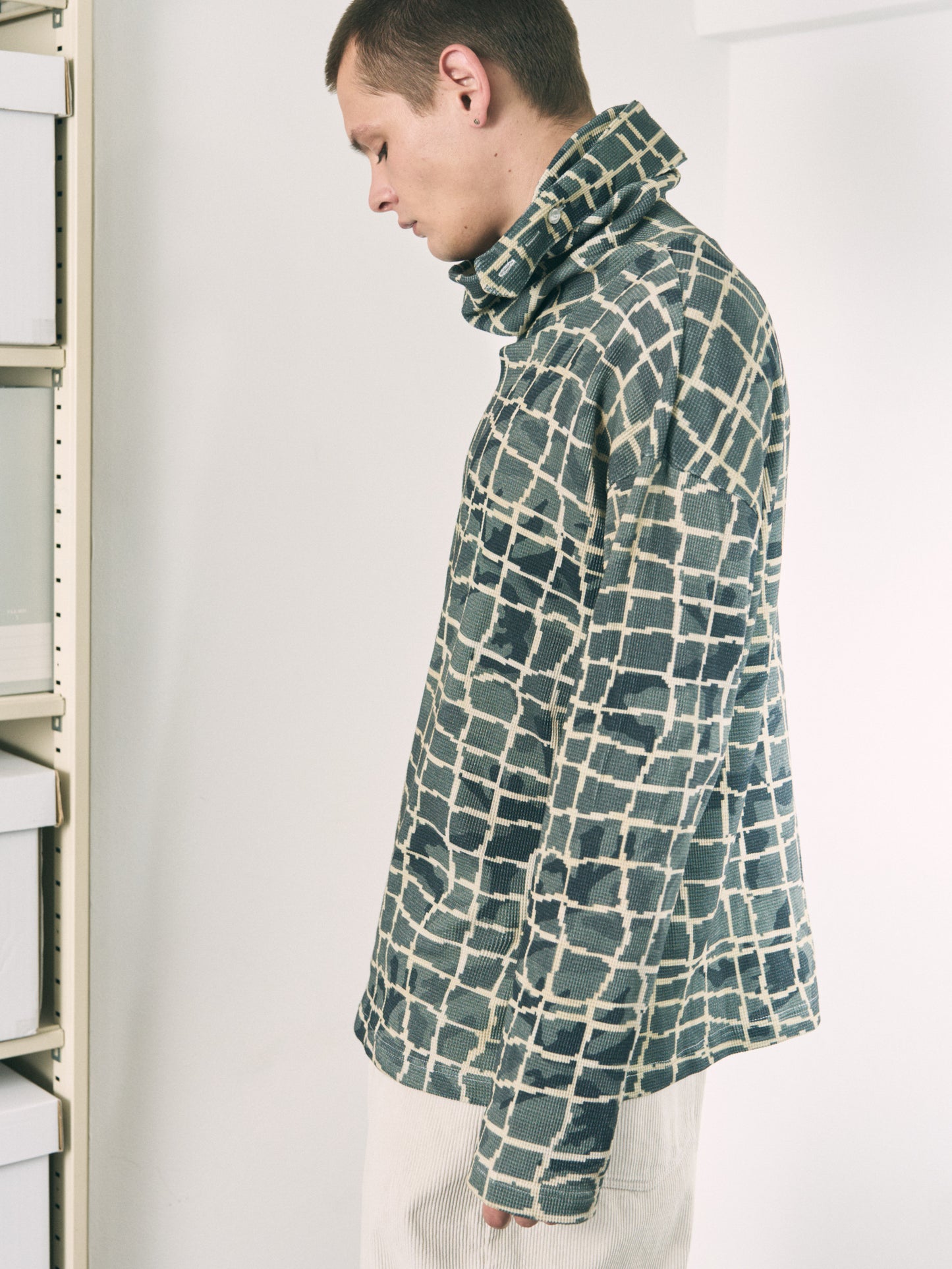 NET L/S WAFFLE HEAD STRAP THERMAL RED NET