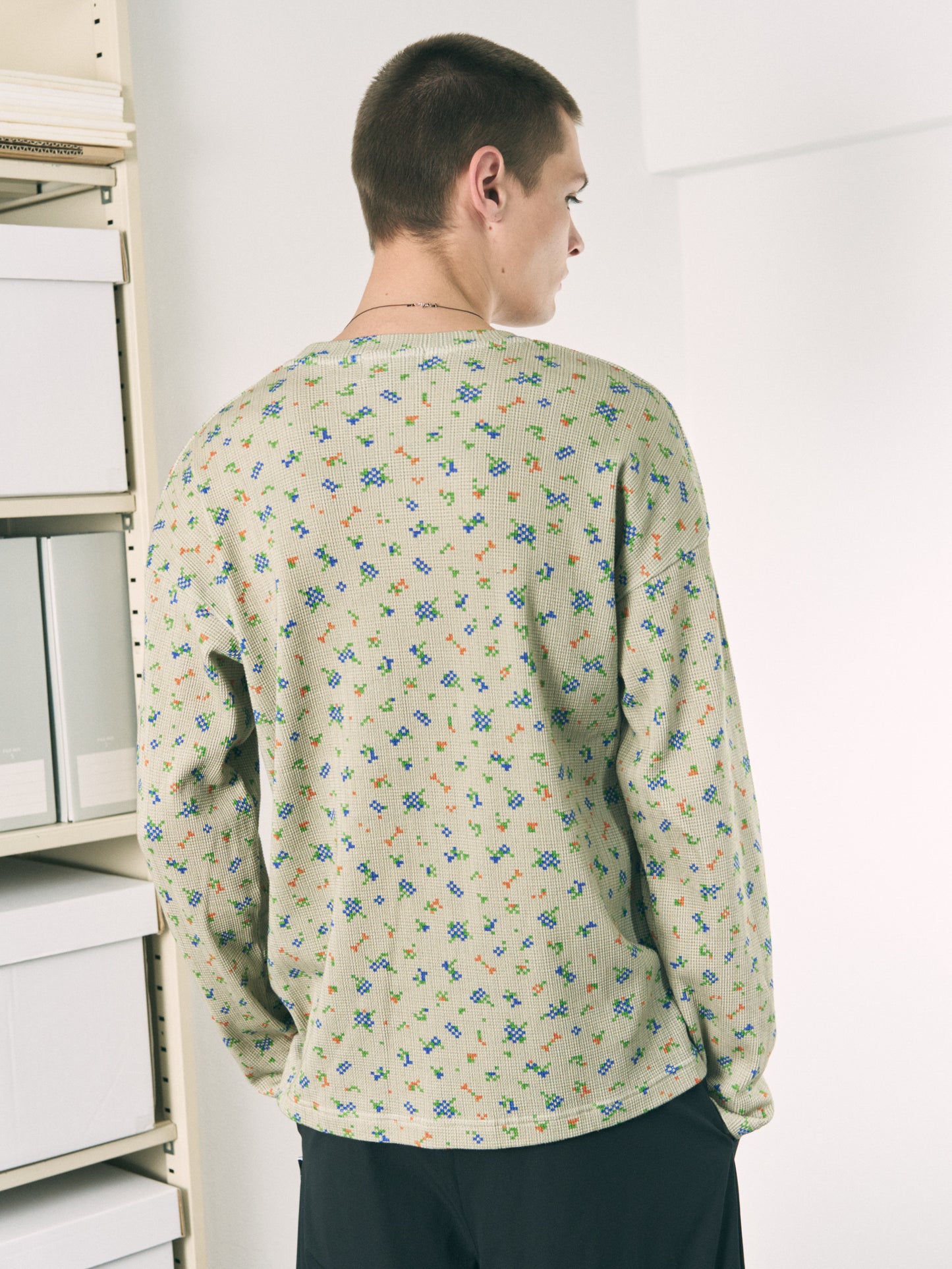 FLOWER L/S WAFFLE THERMAL BEIGE