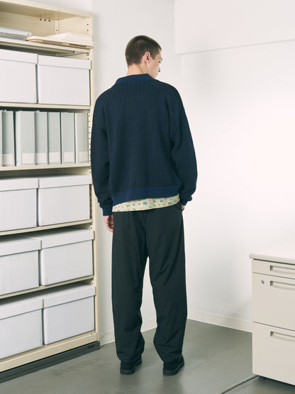 MULTI KNIT SHIRT JACKET GRAY × OATMEAL