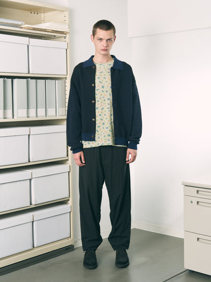 MULTI KNIT SHIRT JACKET GRAY × OATMEAL