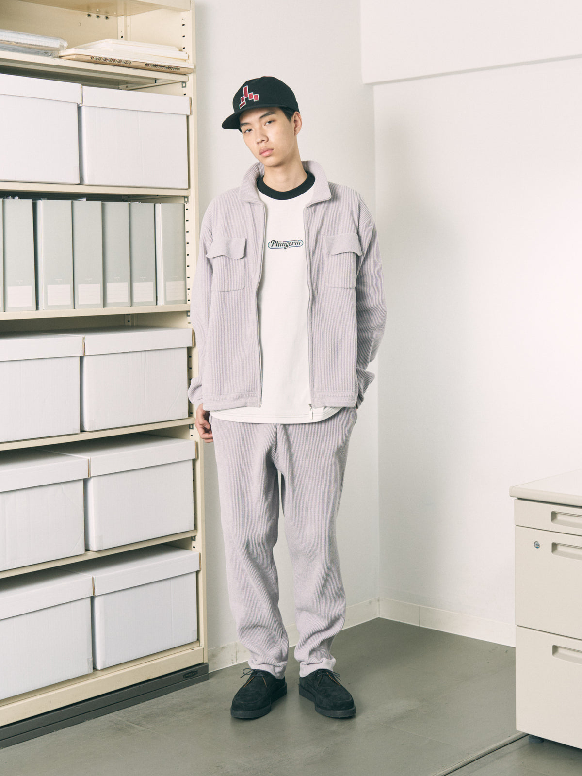 CORDY KNIT JACKET BLACK
