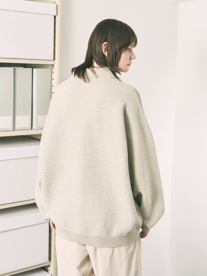 REFLECTIVE KNIT SHIRT JACKET OATMEAL