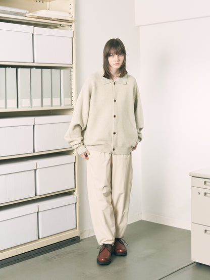 REFLECTIVE KNIT SHIRT JACKET OATMEAL