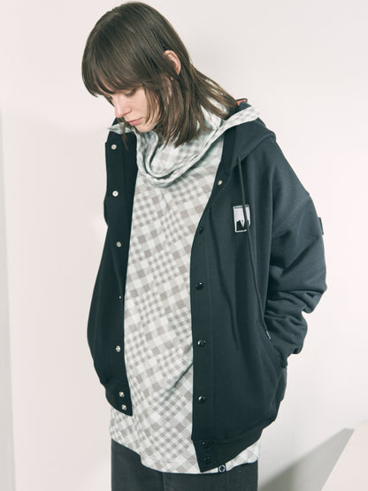 VISOR BUTTON HOODIE BLACK
