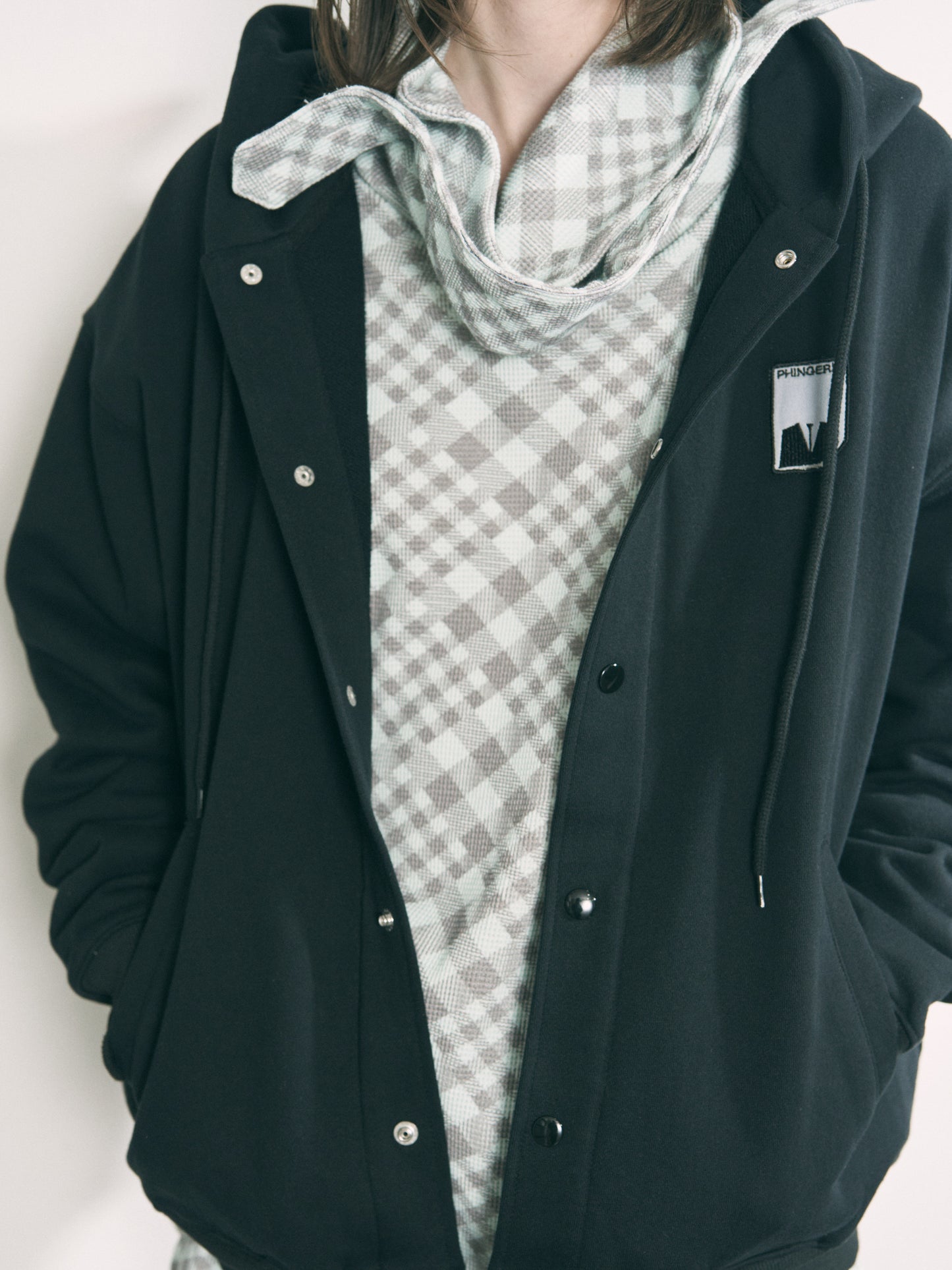 GINGHAM L/S WAFFLE HEAD STRAP THERMAL RED BLUE