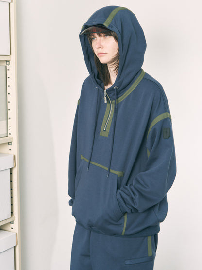 VISOR QUARTER ZIP HOODIE NAVY