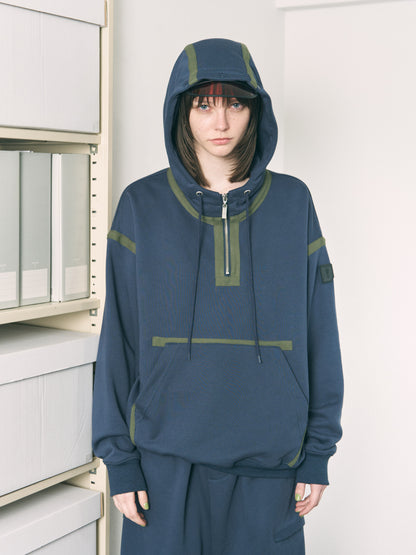 VISOR QUARTER ZIP HOODIE NAVY
