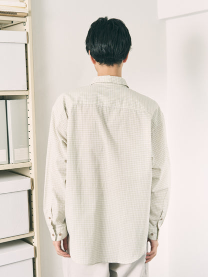 FLOATING HEART SHIRT CHECK BEIGE
