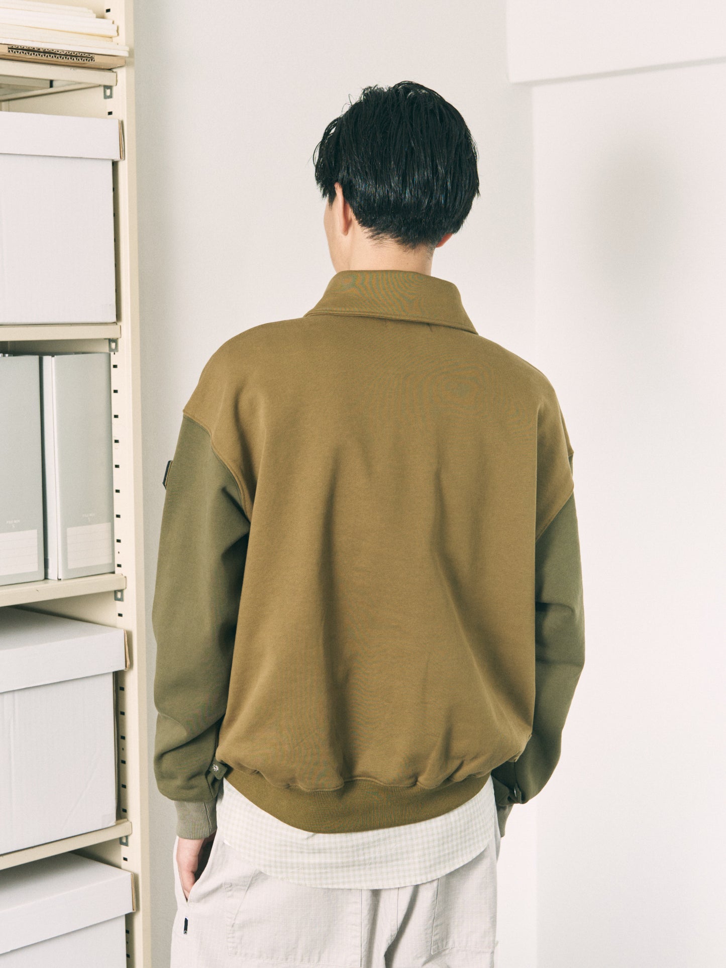 DOUBLE SHAWL-COLLAR SWEATSHIRT BLACK