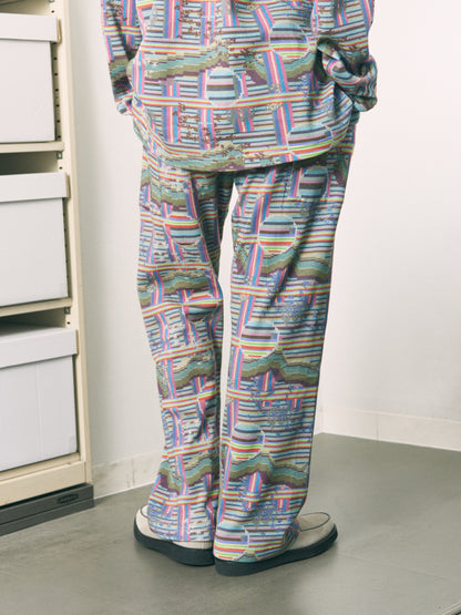 BORDER WAFFLE PANTS RAINBOW