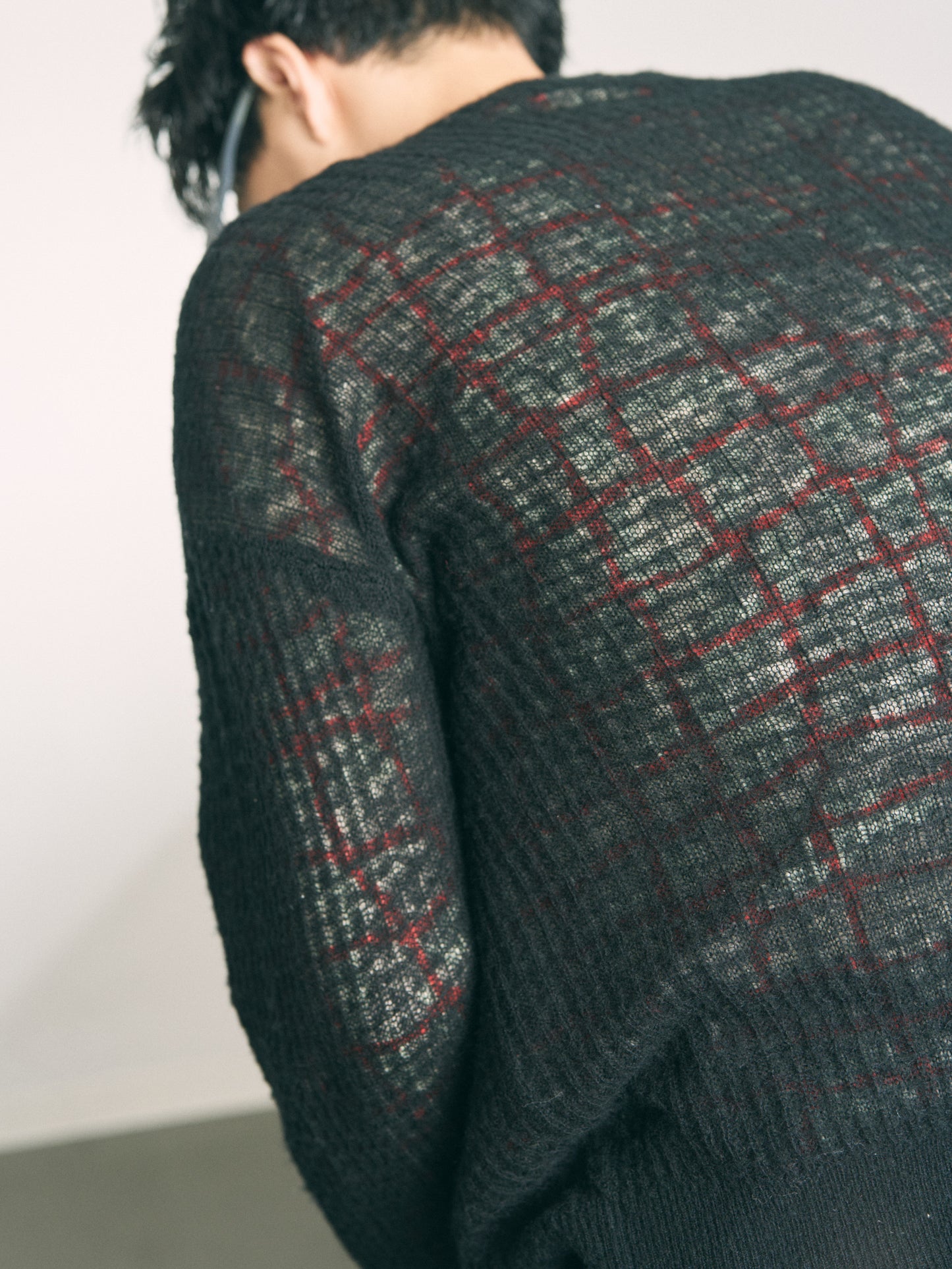 AIRY MERINO WAFFLE SWEATER GRAY
