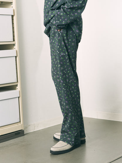 FLOWER WAFFLE PANTS BEIGE