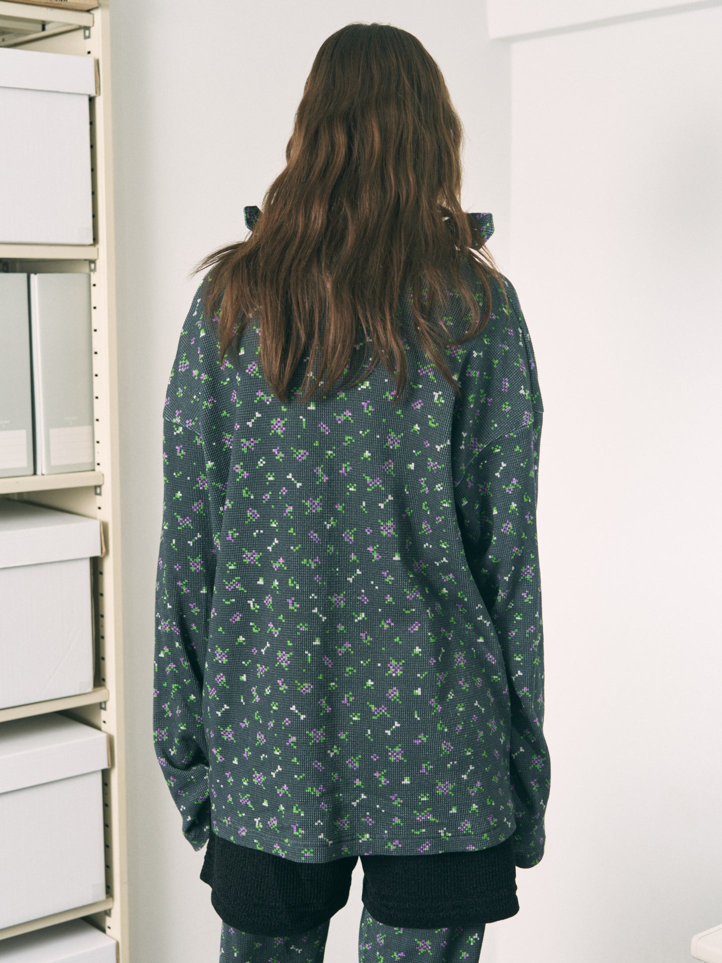 FLOWER L/S WAFFLE HEAD STRAP THERMAL BLACK