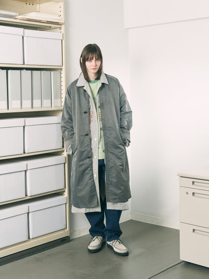 LOOP FRONT NYLON COAT OLIVE