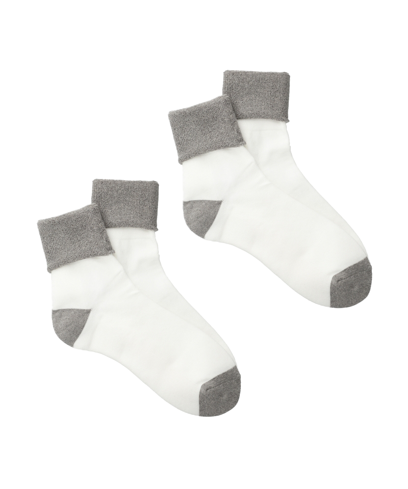 SOCKS! ORGANIC 2-PACK WHITE X GREY