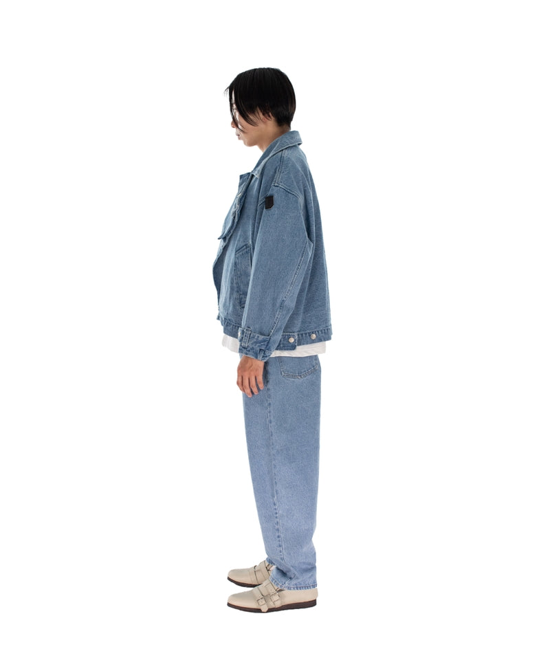 DENIM TWIN SHORT COAT SAX