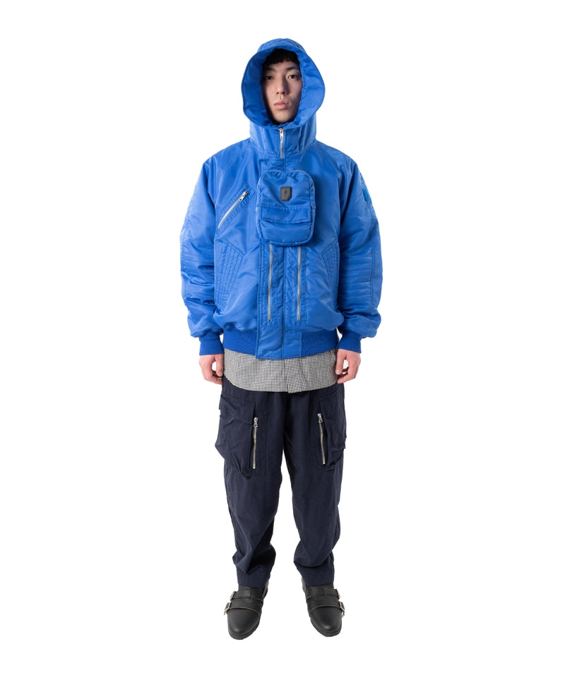 ELEVATION HOODED BOMBER JACKET BLUE