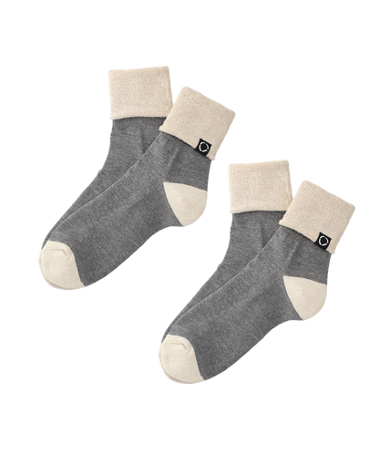 SOCKS! ORGANIC 2-PACK GREY X BEIGE