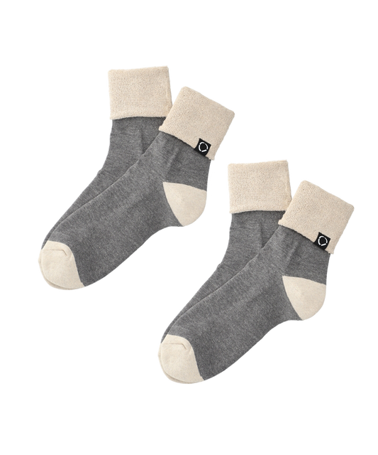 SOCKS! ORGANIC 2-PACK GREY X BEIGE