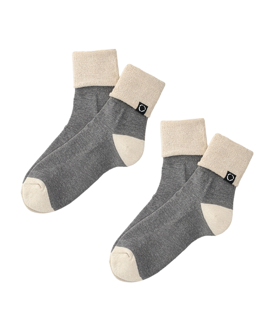 SOCKS! ORGANIC 2-PACK GREY x BEIGE