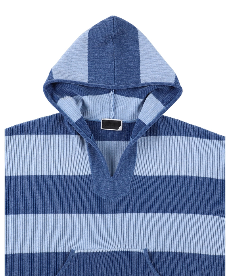 CORDY KNIT MEXPARKA STRIPE BLUE