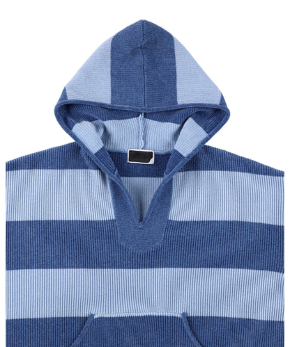 CORDY KNIT MEXPARKA STRIPE BLUE