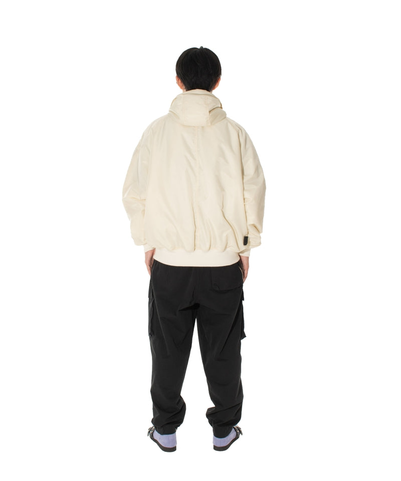 ELEVATION HOODED BOMBER JACKET OFF WHITE