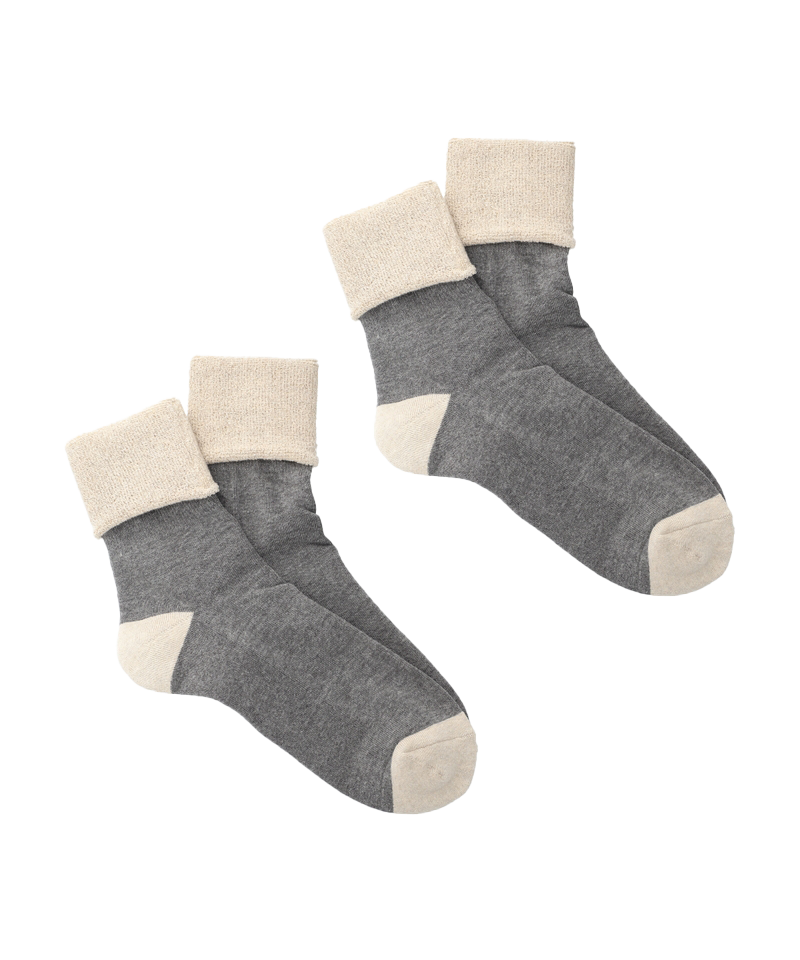 SOCKS! ORGANIC 2-PACK GREY X BEIGE