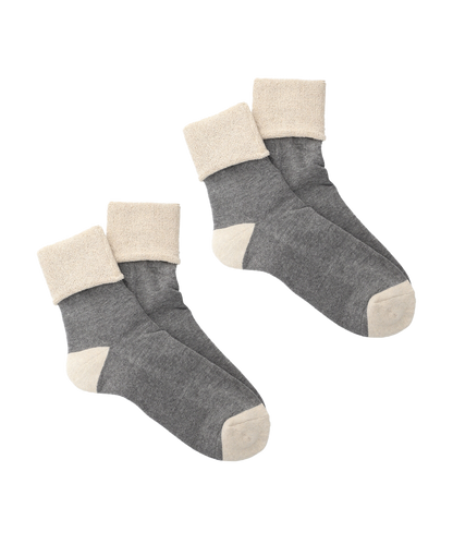 SOCKS! ORGANIC 2-PACK GREY X BEIGE