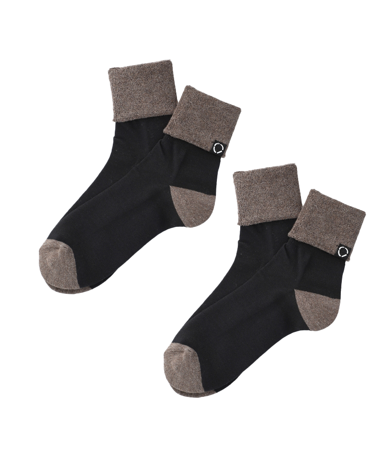SOCKS! ORGANIC 2-PACK BLACK X BROWN