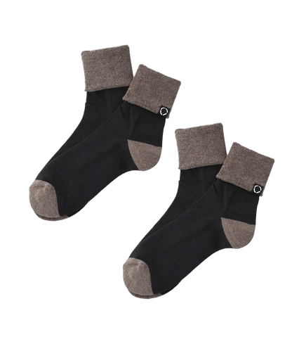 SOCKS! ORGANIC 2-PACK BLACK X BROWN